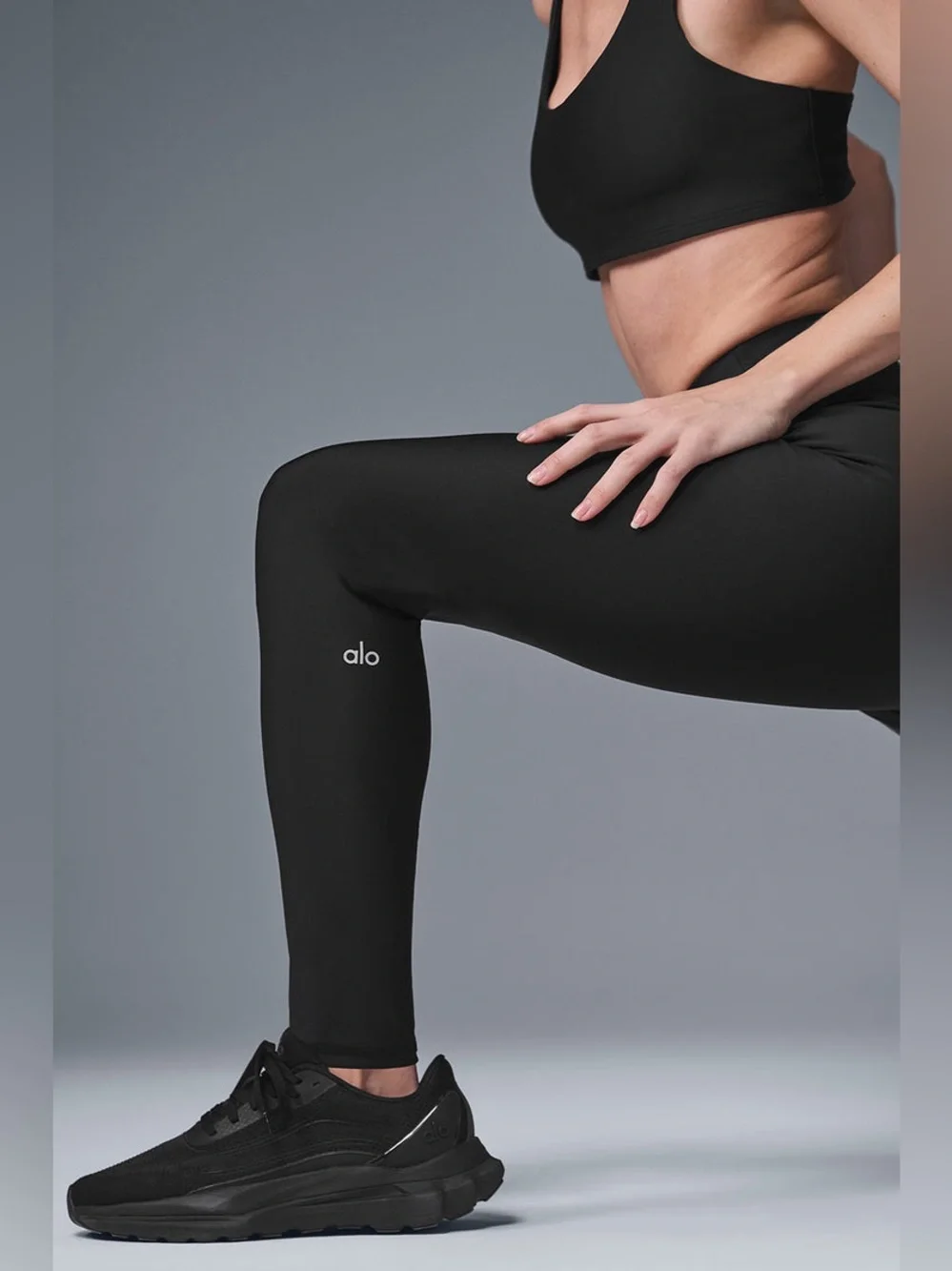 Alo high waist air lift leggings medium black full length 28” athletic yoga